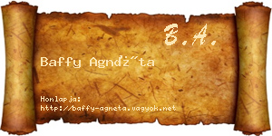 Baffy Agnéta névjegykártya